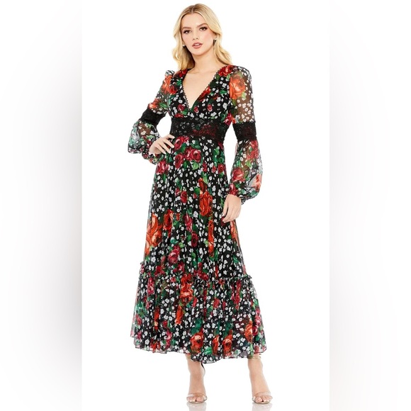 Mac Duggal Dresses & Skirts - Mac Duggal Black Floral Long Sleeve Dress 4